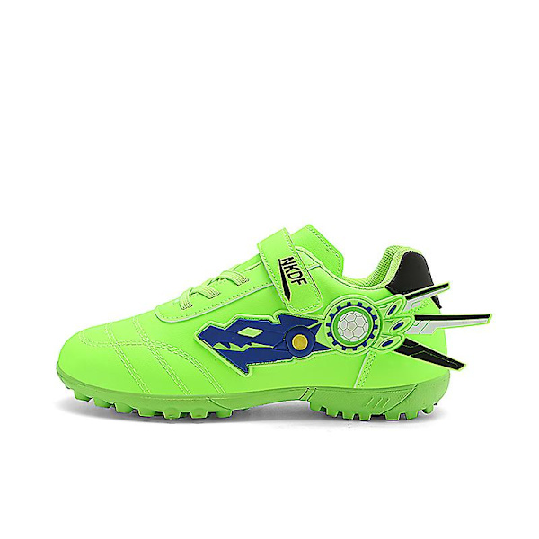 Pojkar Flickor Fotbollsskor Halkfria Fotbollsskor Dobbar Gräs Fotboll Sneakers  y210 Green EU 33