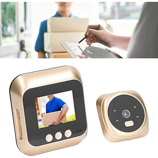 Digital dörröga med 2,4-tums TFT LCD, intelligent dörröga rörelsedetektering infraröd nattvision 135 visning dörrklocka intercom