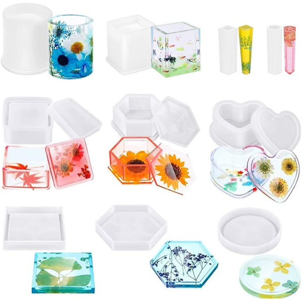 Silikoneform Støbeform Resin, DIY Resin Silikoneformsæt, Resin Støbning Til Boligindretning DIY