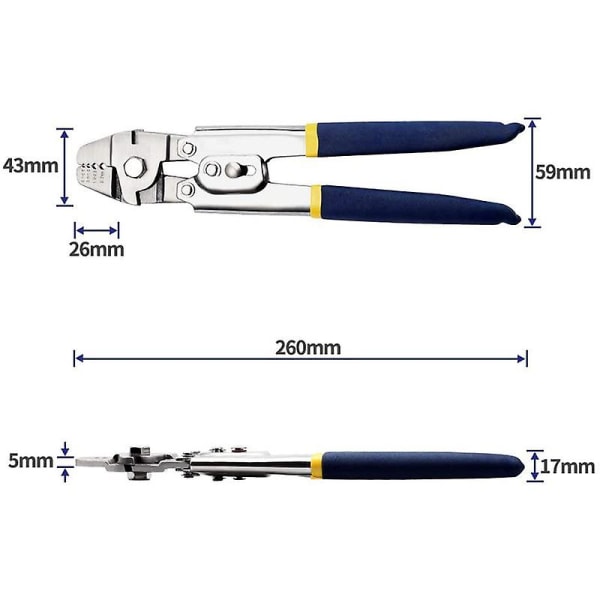 Wire Rope Crimper för crimpning av fiskespön upp till 2,2 mm, rostfritt stål Wire Rope Crimping Tool