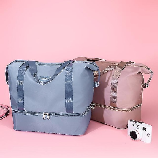 Resväska Tote Travel Duffel Bag Med Ärm För Resväska Multifunktionell Stor Blue