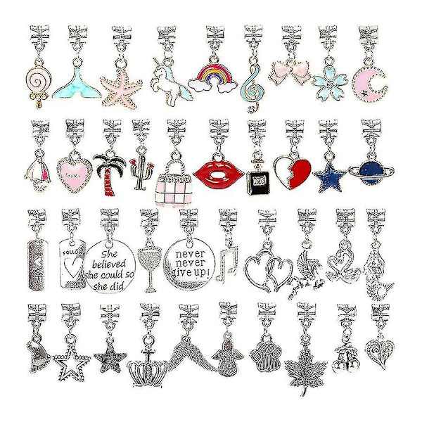 Charm armbandssats, 127 st charm pärlor armband smycken gör-det-själv-kit