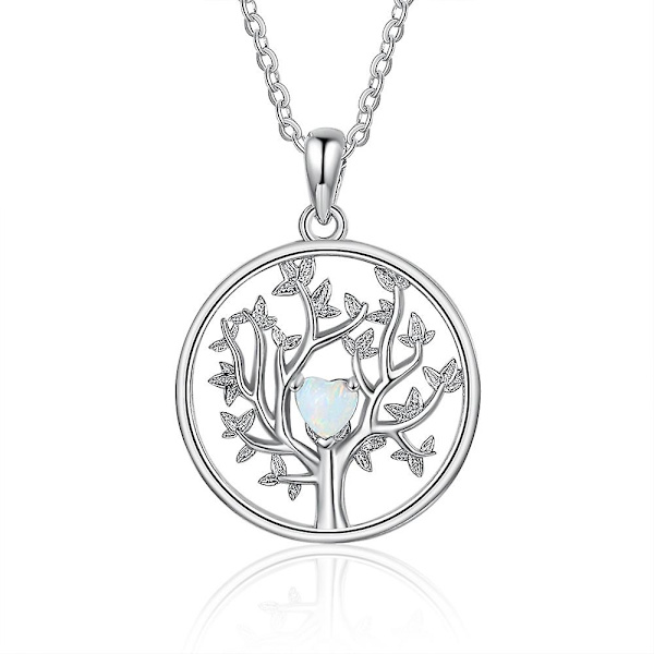 Hänge Halsband Livets Träd Silver 925 Kvinna Aaa Zirkonium
