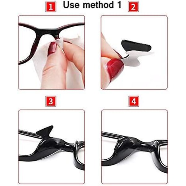 Brille Neseputer Selvklebende Silikon Myke Anti-skli Neseputer For Plastrammer 12 Par Svart 1.8mm