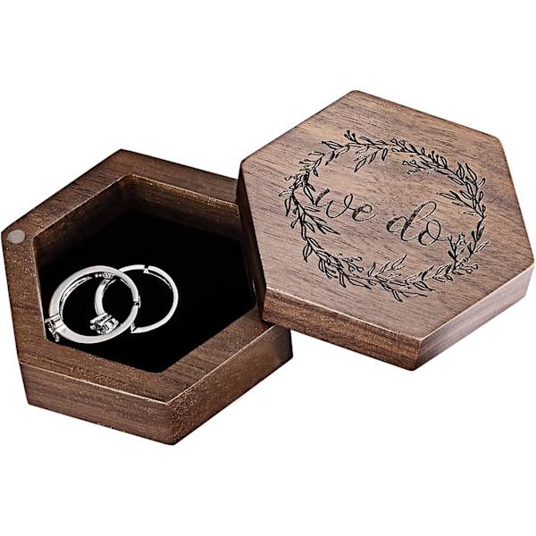 Ringbärare Box Ringbärare Kuddar Trä Ringlåda För Bröllopsceremoni Ceremoni Dekor (Ringlåda 1)