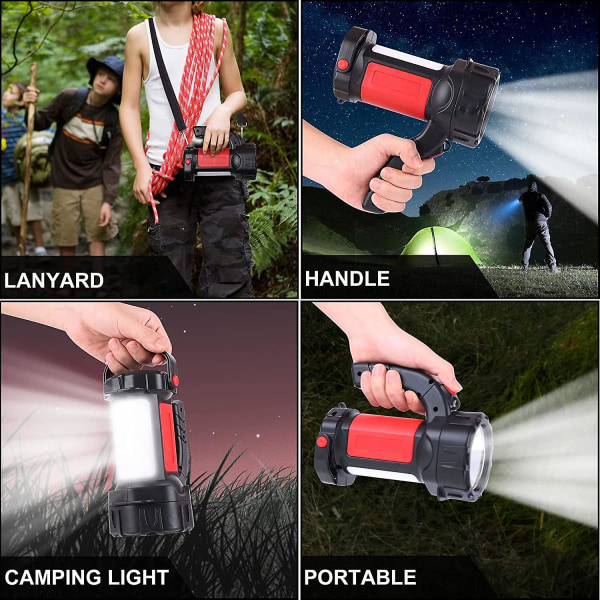 Uppladdningsbar LED-ficklampa med hög lumen 20000mah röd