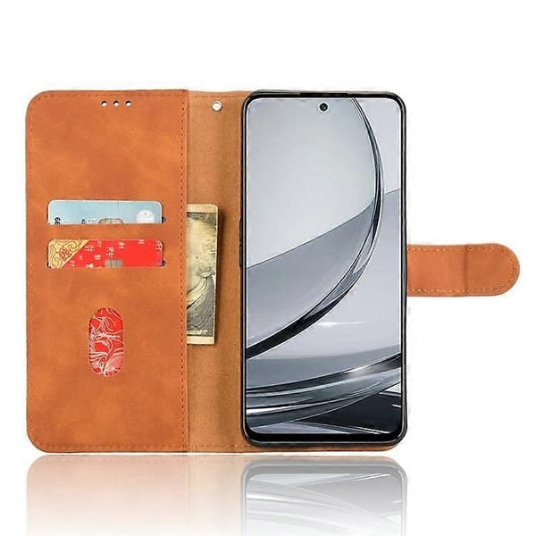 Kompatibelt läderfodral för ZTE nubia Focus Pro, hudkänsla, anti-dropp, plånboksfodral Brown