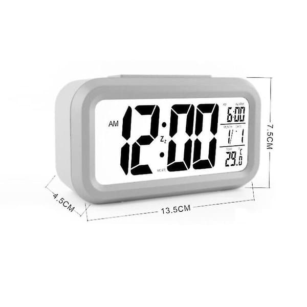 Växande digital väckarklocka tyst bakgrundsbelysning elektronisk klocka (blå engelsk version)