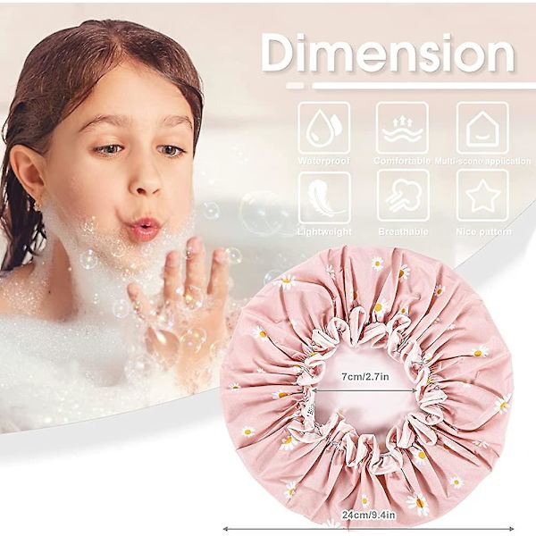 Duschmössa, 2-pack Acsergery Present Dubbla lager Vattentäta Duschmössor För Kvinnor