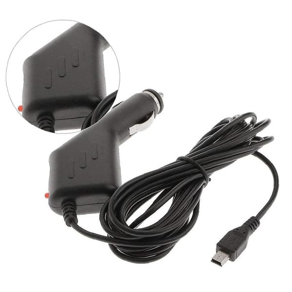 Mini USB-billadapter för billaddare universell strömkabel billaddare adapter strömförsörjning (ca 3 m)