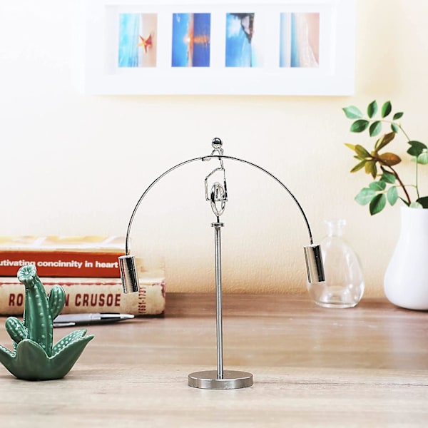 Unicykel Vægtløfter Rustfrit Stål Fysik Balancerende Tumler Legetøj Kinetisk Kunst Balance Legetøj Dekompressiv Videnskab Psykologi Hjemmekontor Indretning Skrivebordslegetøj A