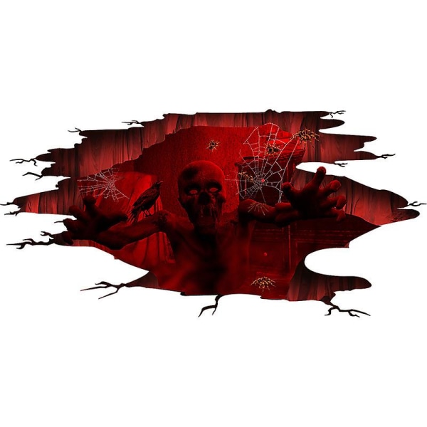 (e)2 kpl Halloween-kauhulattiatarroja, kauhulattiatarrat, Halloween-zombiekurpitsalattiatarra, 3D Halloween-tarrat, PVC-kauhu Ro