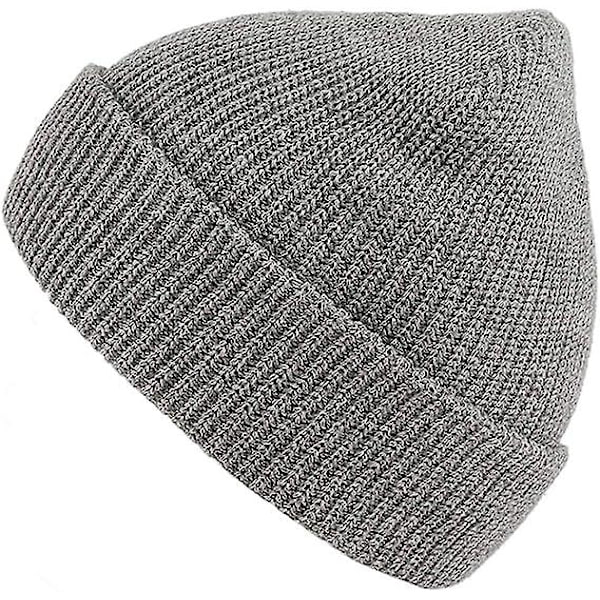 Sztxj Slouchy Beanies Vinter Strikkede Huer Blød Varm Ski Hue Unisex Grå
