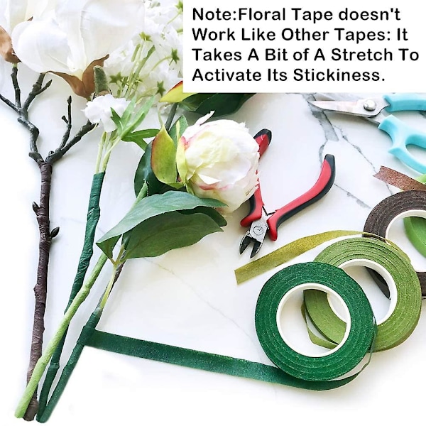 Blomsterarrangemang Kit Blomsterverktyg Trådskärare Stjälk Blomsterbeskärningssax Blomstertråd 26 Gauge 22 Gauge Blomsterstjälkstråd 14 Gauge Grön Blomstertejp