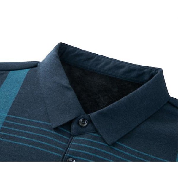 Långärmade pikétröjor för män Casual Snygga skjortor Grey XL