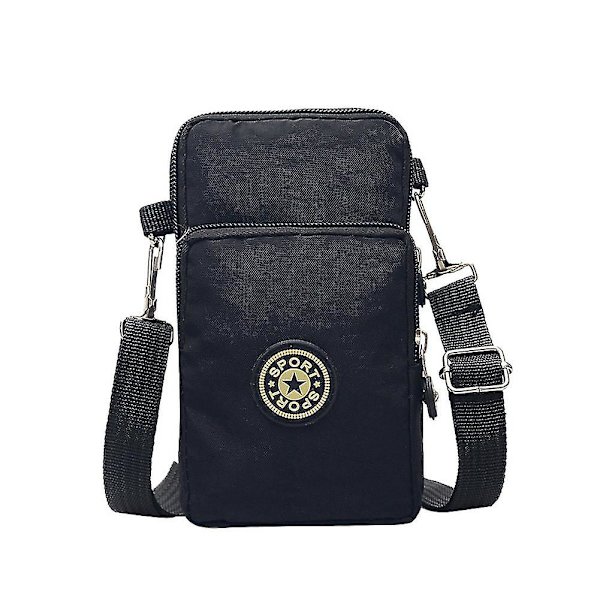 Dame Crossbody Mobiltelefon Skuldertaske Pung Taske Mobiltelefon Tasker Black