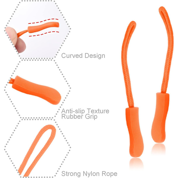 12-pack dragkedjor förlängare ersättning dragkedja dragkedja i nylon för utomhustält, canvasryggsäck, kudde, sadelväskor, bagage - orange