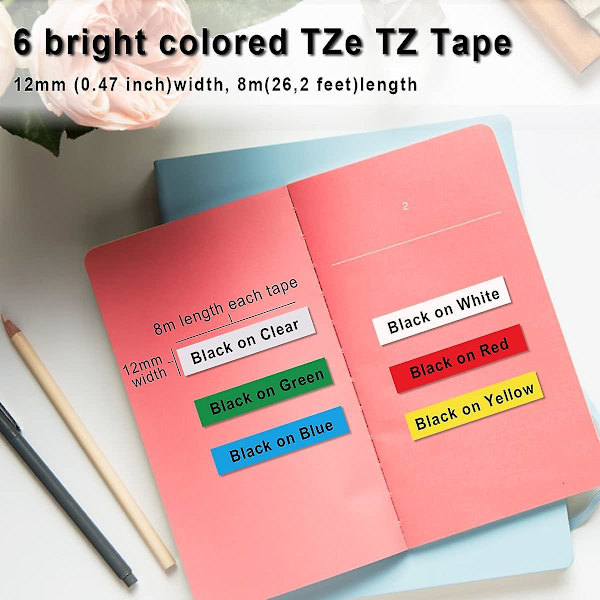 Kassettbånd Kompatibel For Brother P-touch Tze-231 Tze-131 Tze-431 Tze-531 Tze-631 Tze-731 Tze Tz Tape 12mm Refill For P Touch 1000 Pt H100lb H107 H