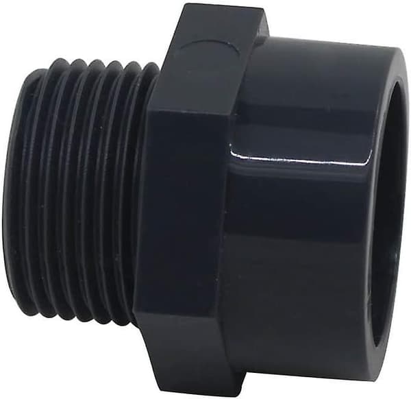 2 stk. han PVC gevindende fitting, DN15 (indvendig diameter 20 mm - 1/2\" gevind)