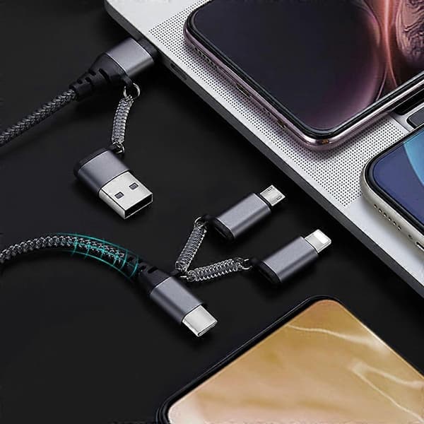 Multi USB-kabel USB C till USB C-kabel Nylonladdningskabel USB C till Typ C