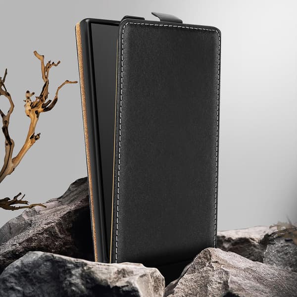 Folio etui til Galaxy S24 Ultra Vertikal Beskyttelse Silikone, Sort