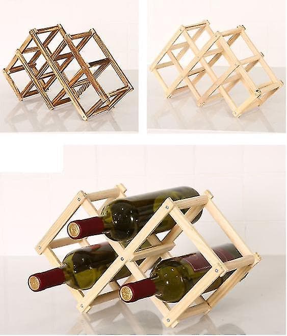 Vinstativ i tre, stablebare vinkjellerstativ, stativholder displayhylle white 3 Bottle
