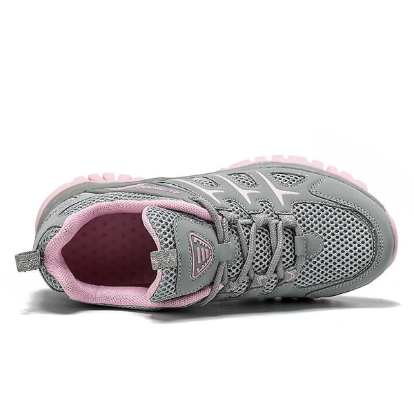 Dam vandringsskor låga sneakers för utomhus spårning vandring promenader 3Ds2101 Pink EU 39