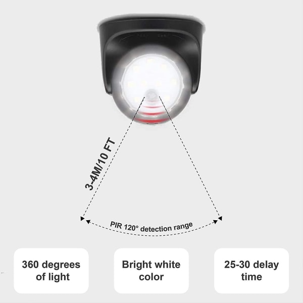 Utomhus LED spotlight, utomhus spotlight med rörelsesensor 1000 lumen, löstagbar kula, 360 graders rotation