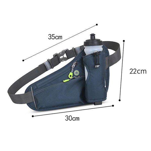 Udendørs Sports Taljetaske Multifunktionel Fitness Vandflaske Taljetaske Vandtæt Løbe Mobiltelefon Taske dark grey