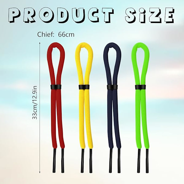 4 stk. 66cm Flydende Solbrillesnor, Justerbar Solbrilleholder Anti-Lost Brillesnore