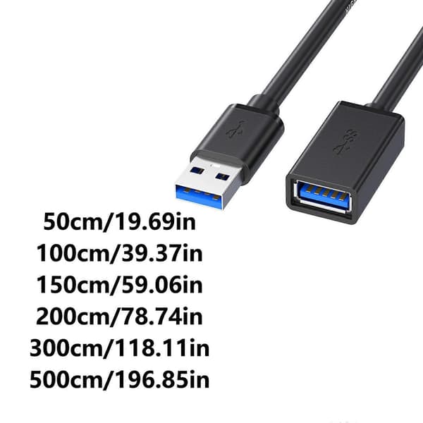 USB Forlængerkabel Højhastigheds USB 3.0 Forlængerkabel Han til Hun Dataoverførsel Erstatning for Museforlængerkabel