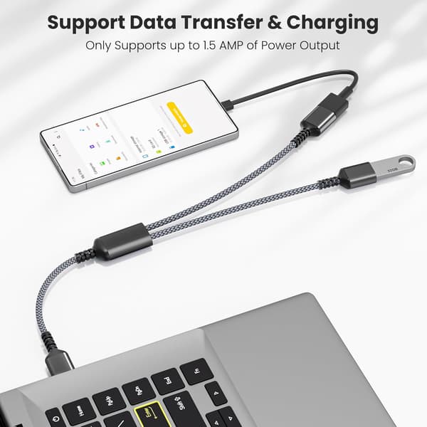 USB Splitter 1 Input 2 Outputs 0.3M 1-pakke, USBA Han til Dobbelt Hun Y-kabel Forlængeradapter, Dobbelt USB-porte Extender Hub, Dataopladning bule 0.3M