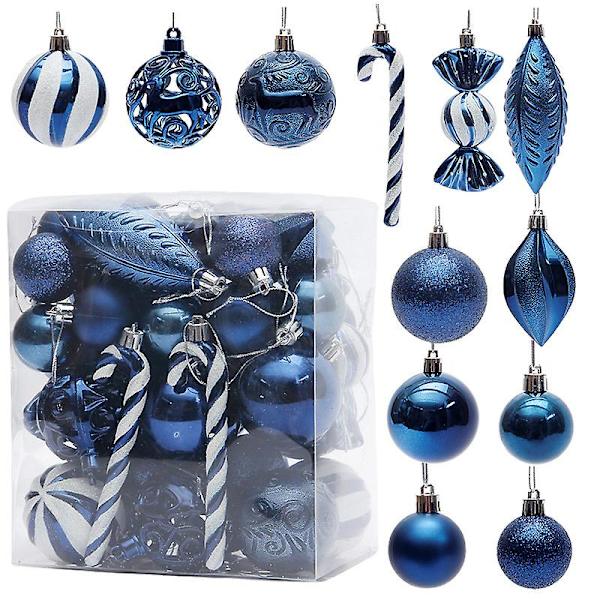 Julgranskulor för juldekorationer, 40 st julgranskulor Blue