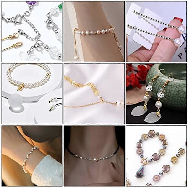 800 st Crimp-pärlor i 8 Färger, 4mm Distanspärlor, Spännpärlor, Avslutnings- och Distanspärlor, Crimptillbehör för DIY-Halsband