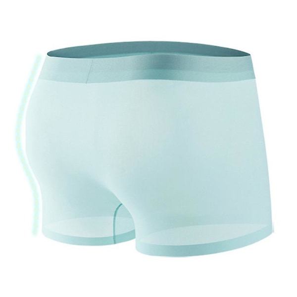 Herrunderkläder utan spår, isesilke boxershorts, sexiga genomskinliga transparenta kalsonger green 3XL