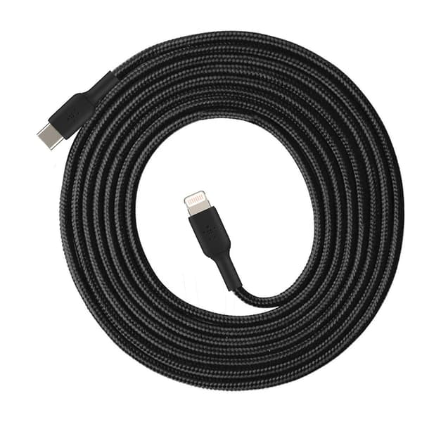USB-C til Lightning Kabel Strømforsyning 18W Synkronisering 1m Belkin Hvid Black