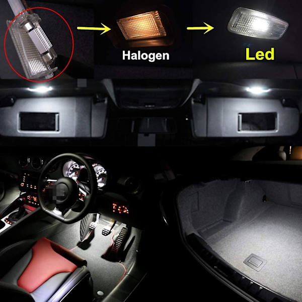 10 stk. Hvite 41mm Festive LED Bilpærer 2835smd