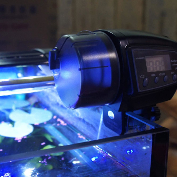 Automatisk fiskefodringsautomat med LCD-display, akvarium, justerbar timer, intelligent dispenser