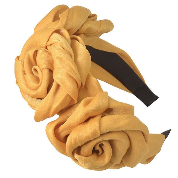 Trippel ros blomma pannband Vsammet tyg retro enfärgad huvudbonad för damer ny B