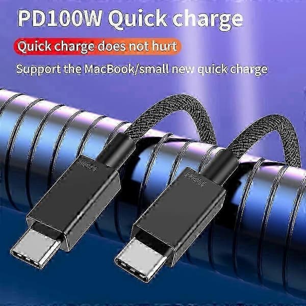 100W USB-C til USB-C Hurtigladekabel 0,5m PD Strømforsyning Data Synkronisering Utgave 0724