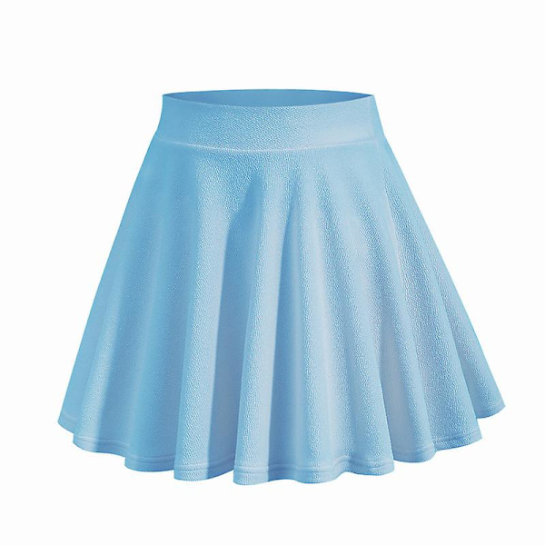 Kvinnors stretchiga utsvängda casual miniskaterkjol Beige XL