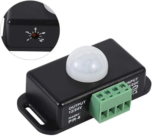 Body Security Bevægelsessensor Detektor Switch med Motion Timer-funktion til LED-lysstrimmel (DC 12V / 24V)