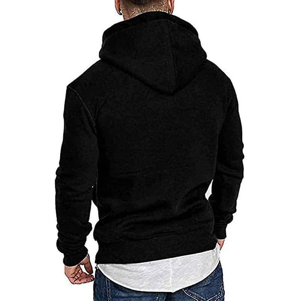 Hettegenser for menn - Pullovergenser, Casual Jumpere, Langærmet Topp, Ensfarget Design M Khaki