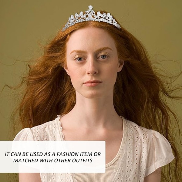 1 styck prinsesskrona dam Rapunzel kostym brudkrona fe silver tiara damer karneval silverkrona