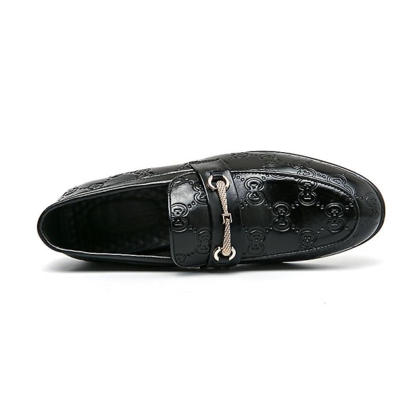 Klassiska moderna formella oxfordsnörskor i läder för män, casual skor a7755 Black EU 40