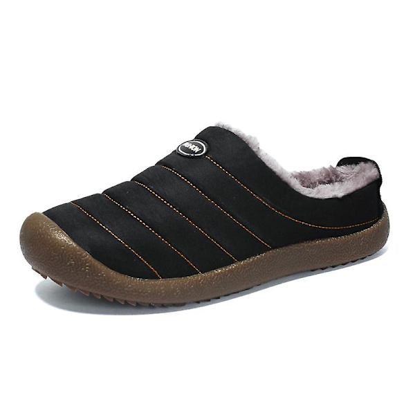 Herrtofflor Varma Vintertofflor för Dam Inomhus Hus Slip On Med Bomull Utomhus 2Kby-6 Black 47