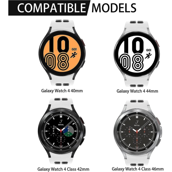 Färg C kompatibel för Samsung Galaxy Watch 4 40 mm 44 mm / Galaxy Watch 4 Classic 42 mm 46 mm 20 mm Mjuk silikonrem Sportband för kvinnor män