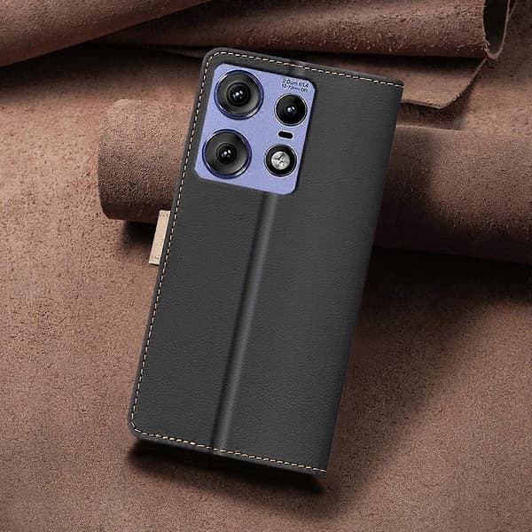 Lærveske til Motorola Edge 50 Pro 5G Black