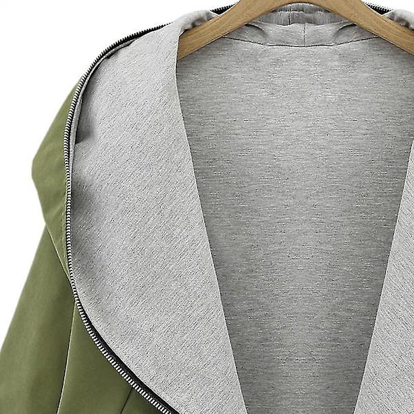 Ny Moderigtig Stor Størrelse Dame Casual Løs Jakke Hætte Lynlås Cardigan Frakke 4XL A