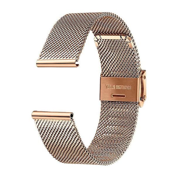 12-24mm Herre Dame Quick Release Rustfrit Stål Ur Mesh Rem Rose Guld